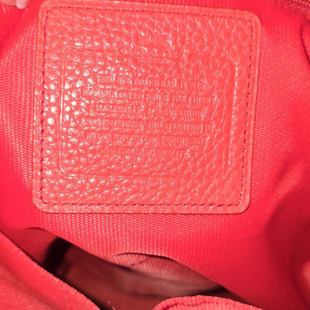 Coach Bold Red Leather Hobo Bag - Picture 10 of 13
